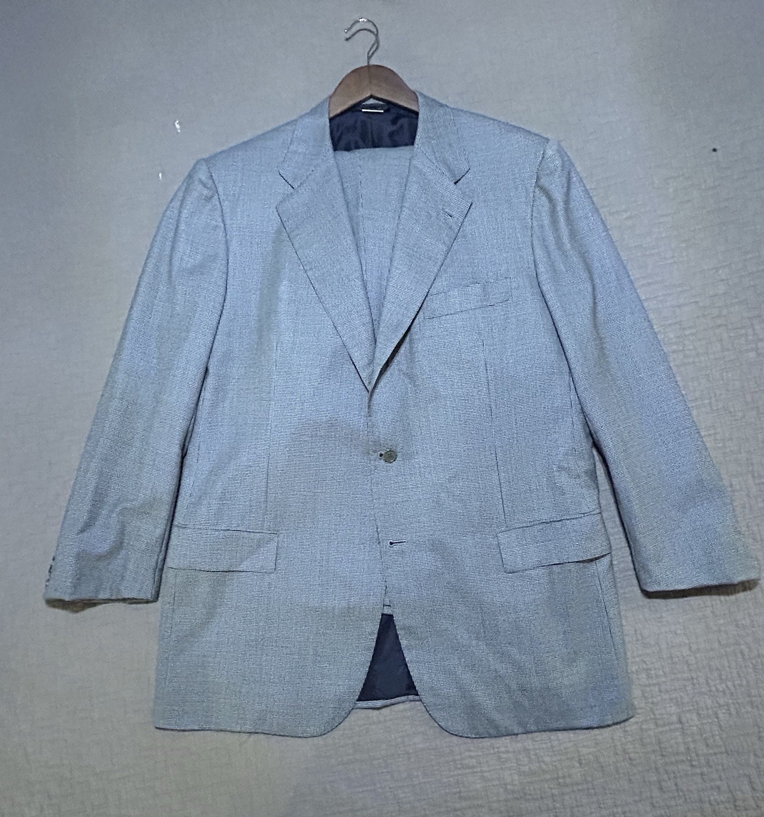 Kiton Napoli Diamante Blu Super 150’s Wool Suit 45L Houndstooth Italy 8k$+ New