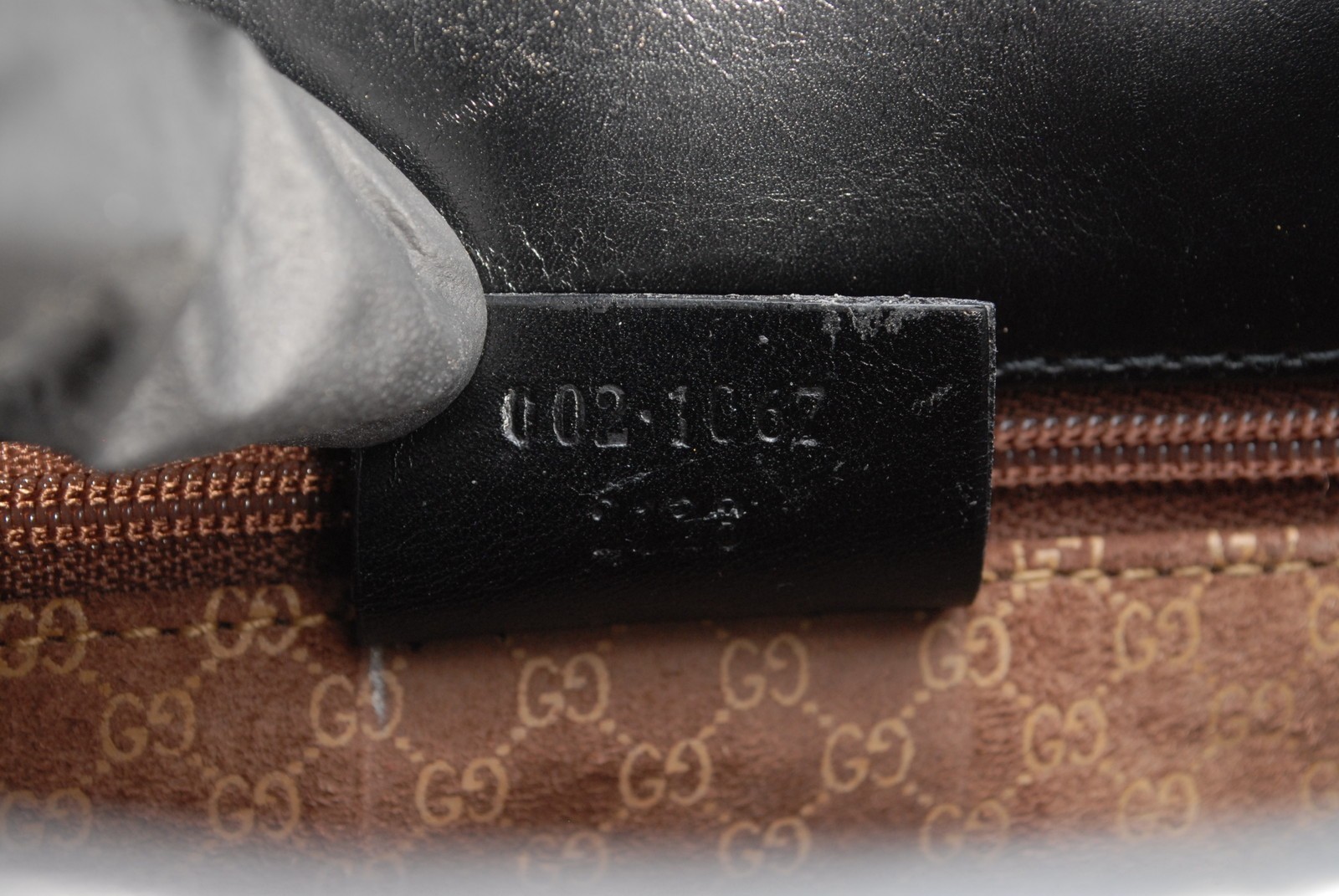 GUCCI Jackie Black Leather Hand Bag