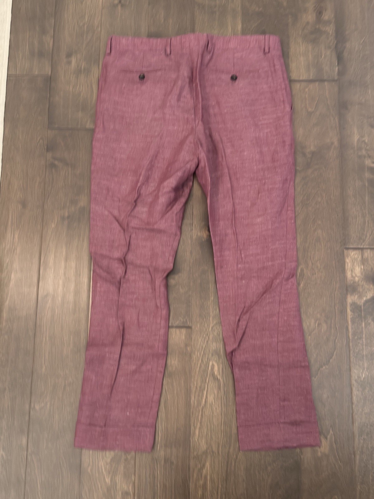 Murano Baird Mcnutt Linen Dress Pants 36X32 Salmon Red Evan Fit Cuffed Modern