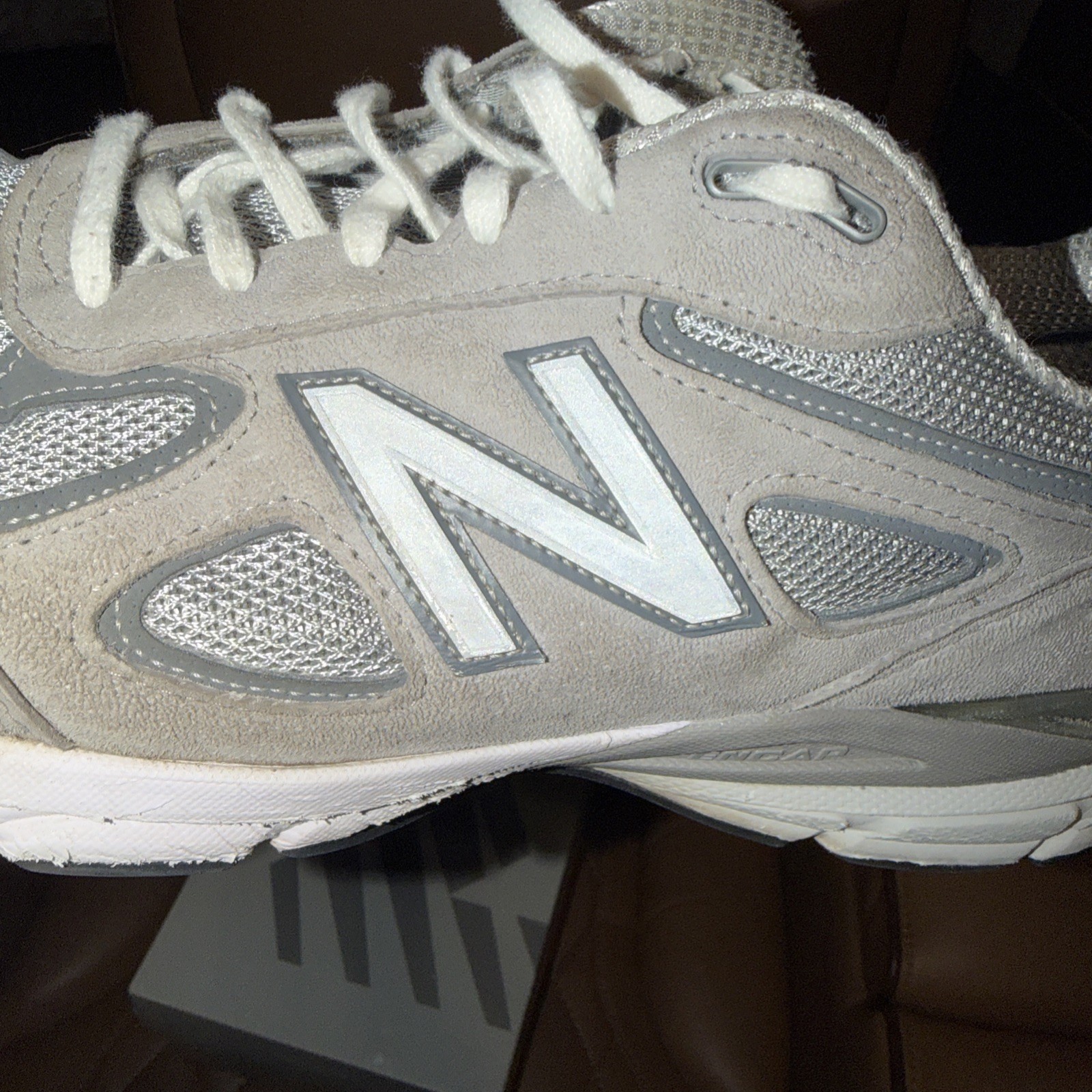 New Balance 990V4 Men Size 12 D Made In The USA Grey Silver Running Shoe U990GR4