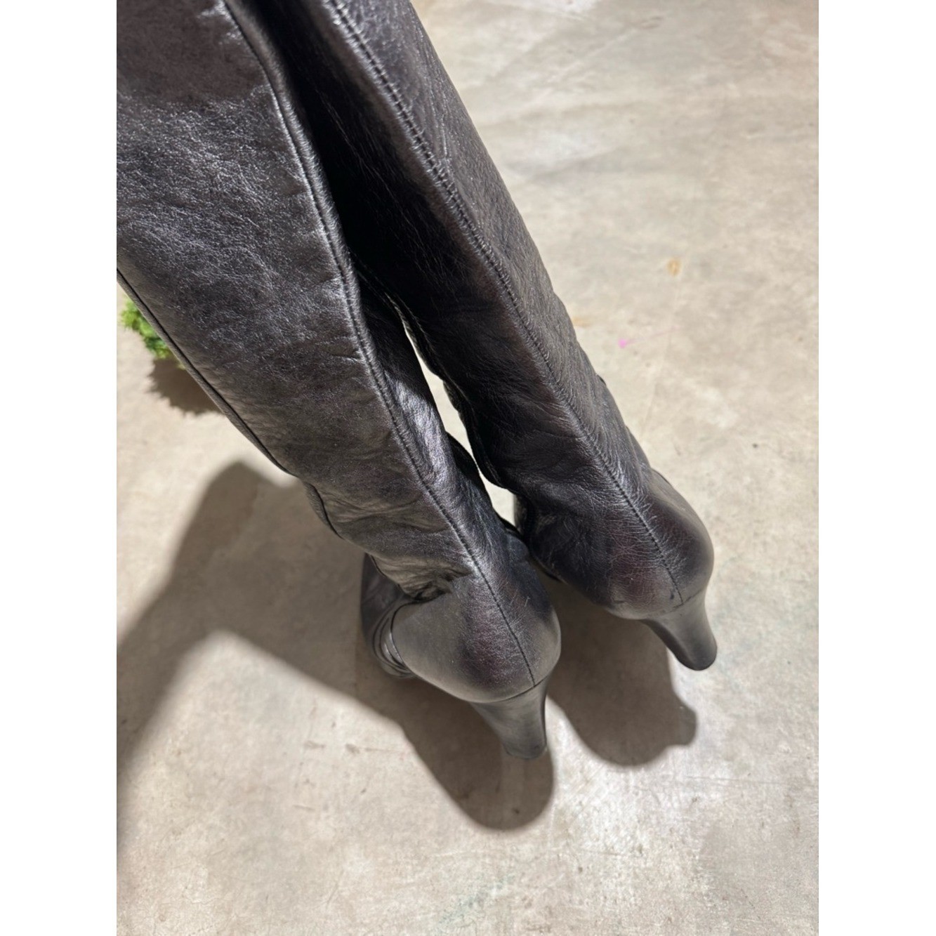 Born Bullock Pewter Knee High Boots Size 9.5 Metallic Heeled concert festival