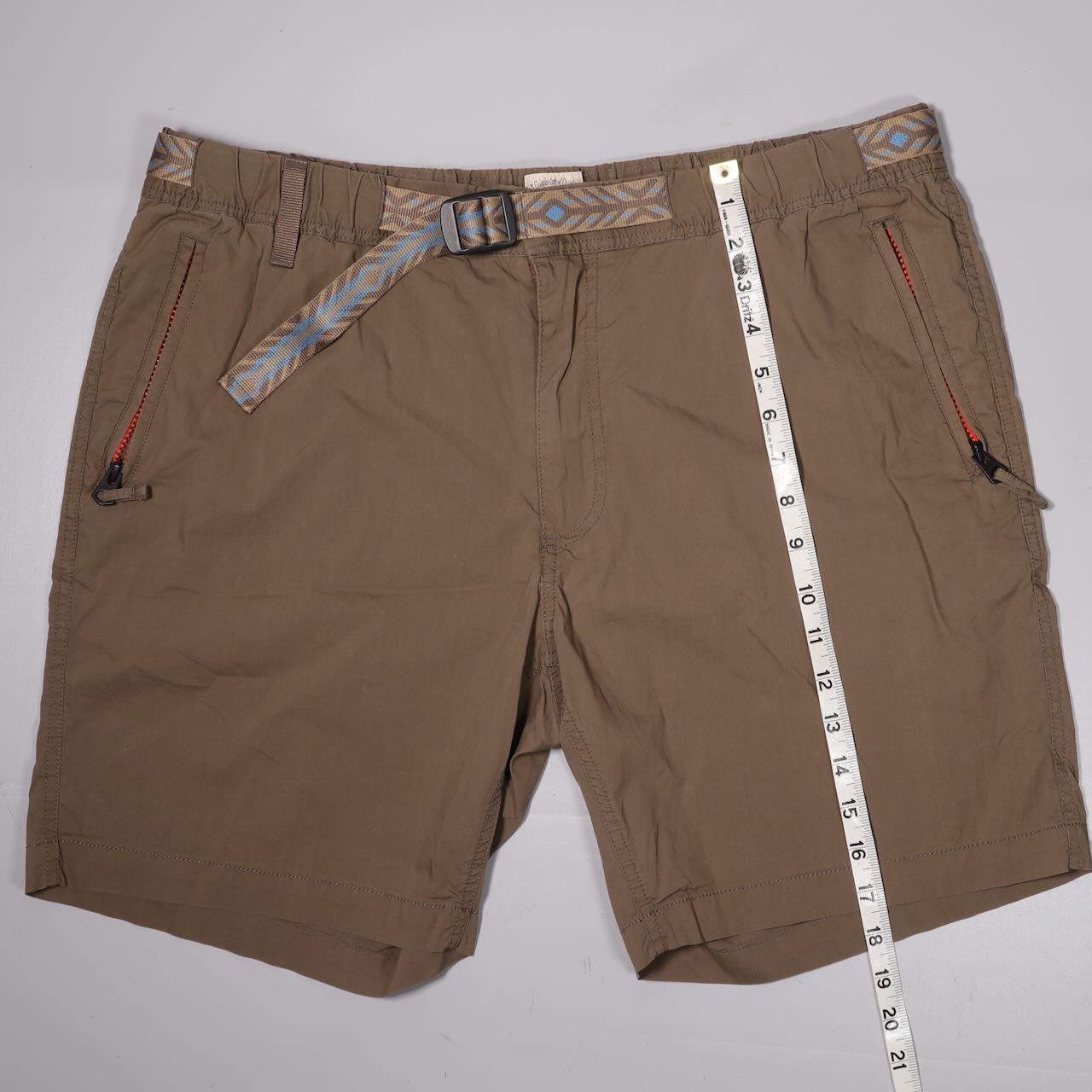 Faherty Belted Hybrid Shorts Brown Lightweight Cotton Stretch Casual Mens XL x 8