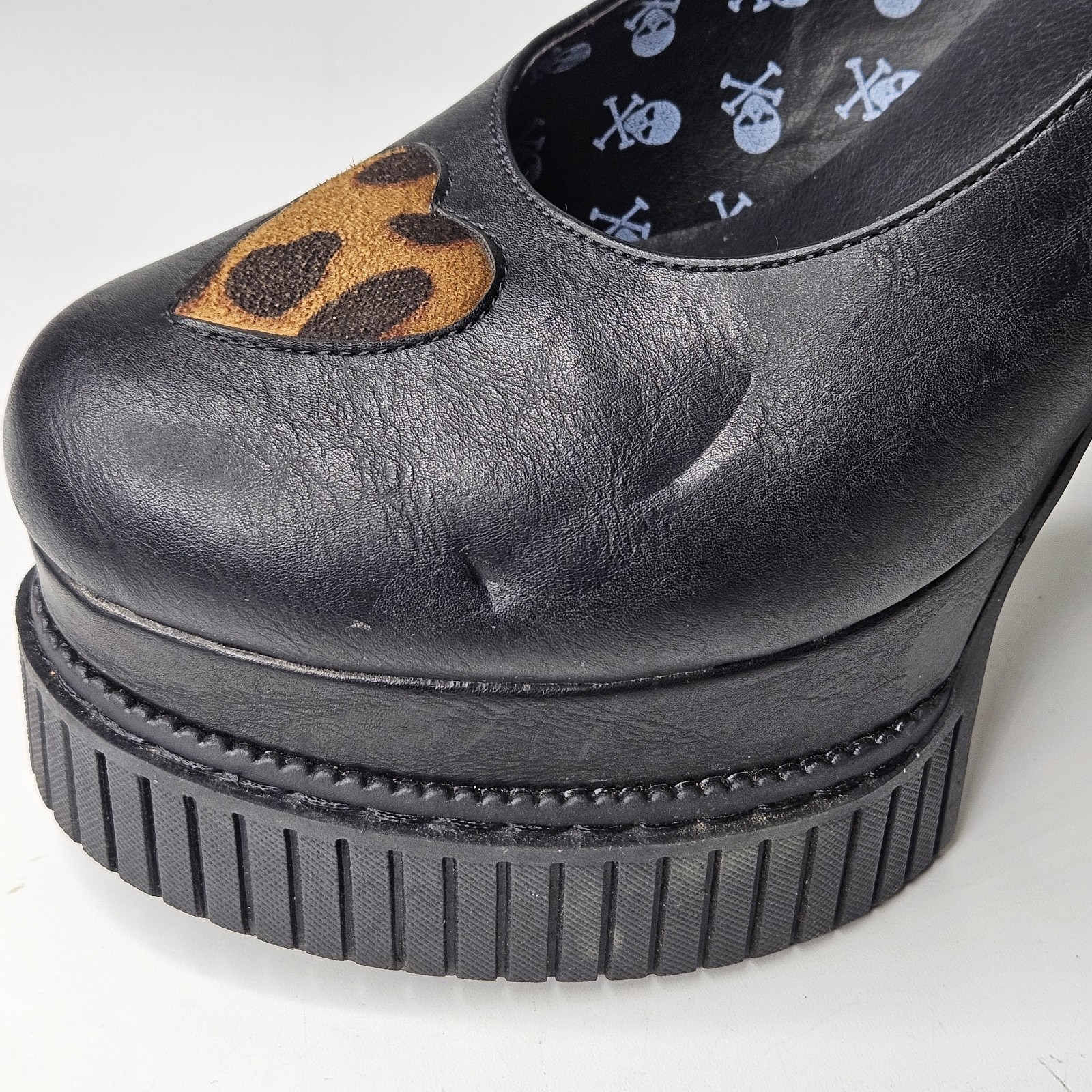 Lamoda Own The Night Black leopard heart Creeper Platform Heel goth punk y2k 11