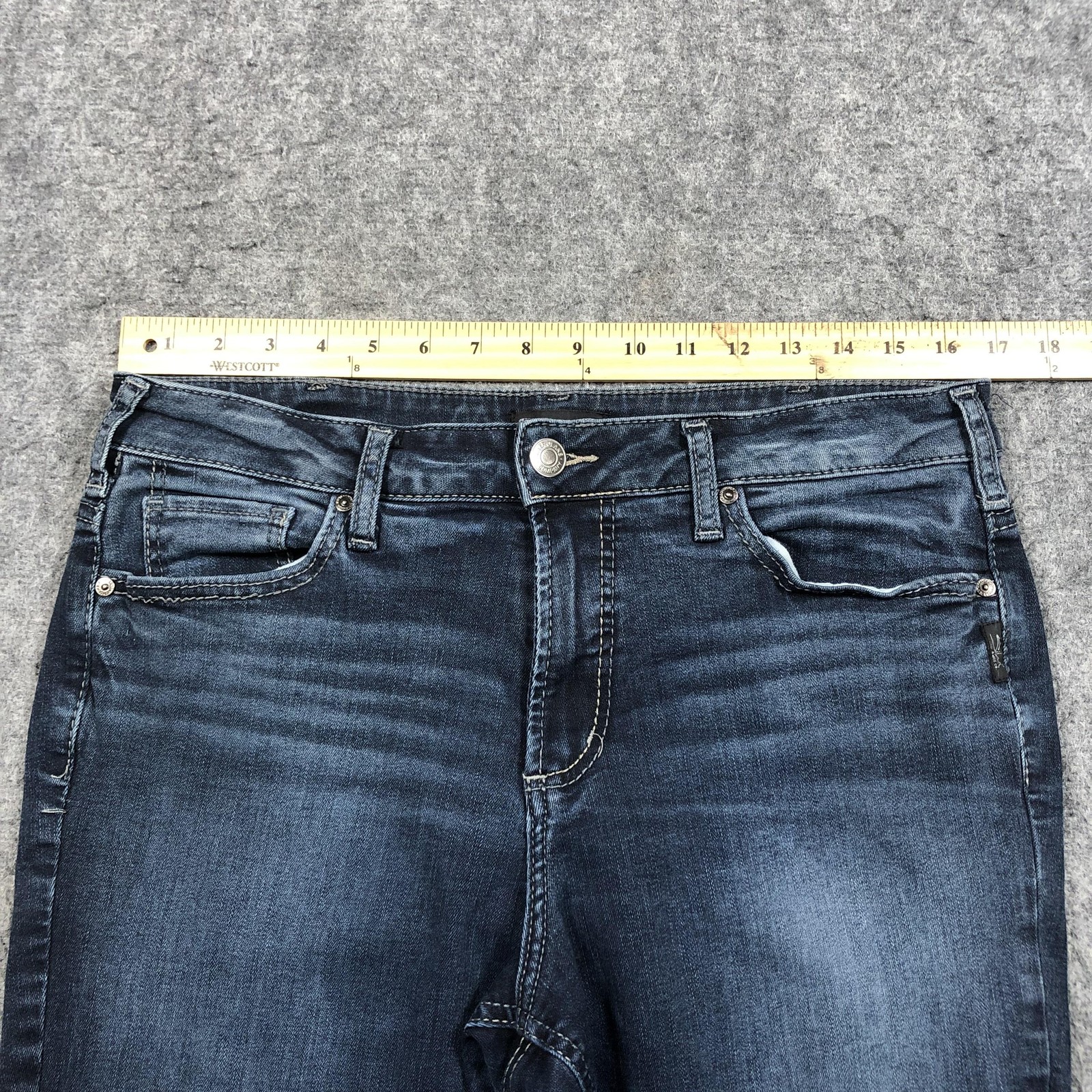 Silver Jeans Co Suki Slim Boot Jeans Womens 12 Dark Wash Mid Rise Stretch Denim