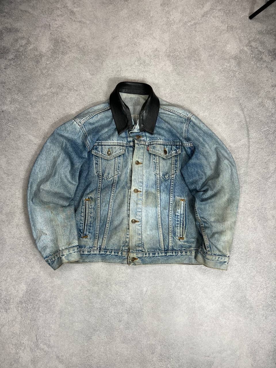 VTG Japanese Streetwear Y2K Style Washed Levis Jeans Zip Jacket 90s