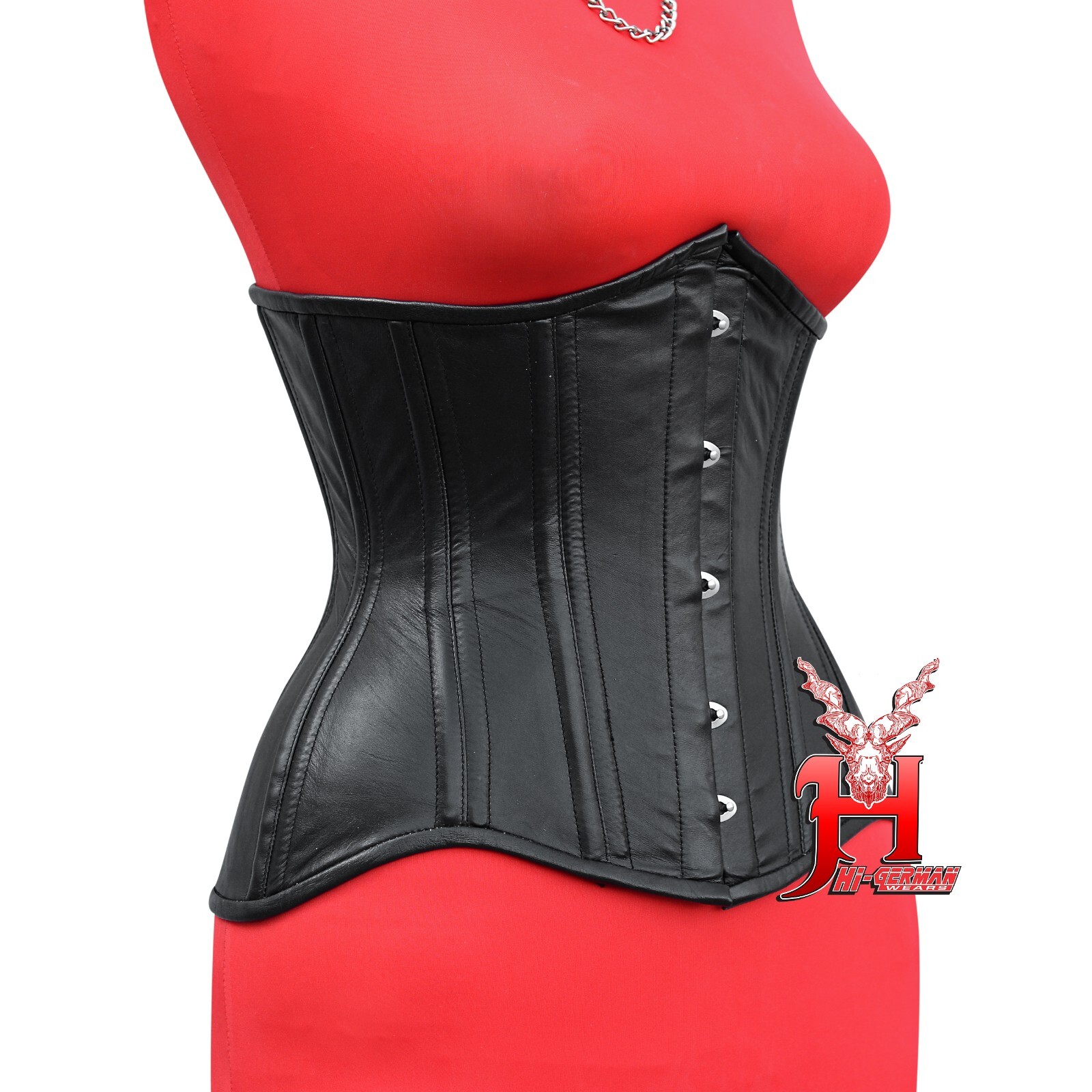 Unterbrustkorsett Schwarz Leder Corsage Gothic Korsett Underbust Leather Corsets