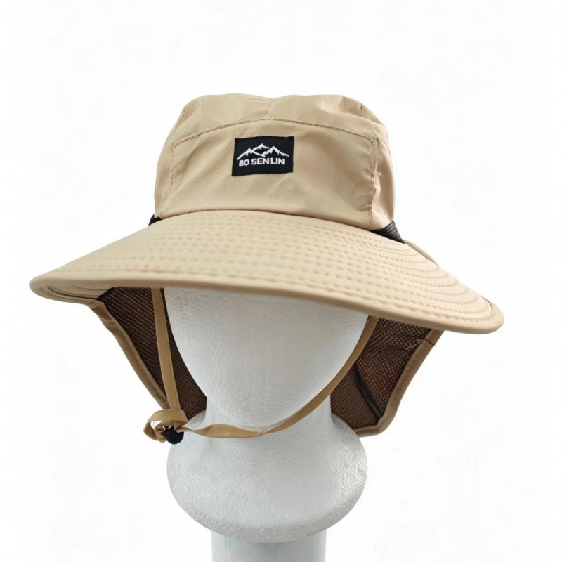 UPF 50+ Outdoor Sun Hat Wide Brim Fishing Hiking Neck Flap UV Bucket Cap