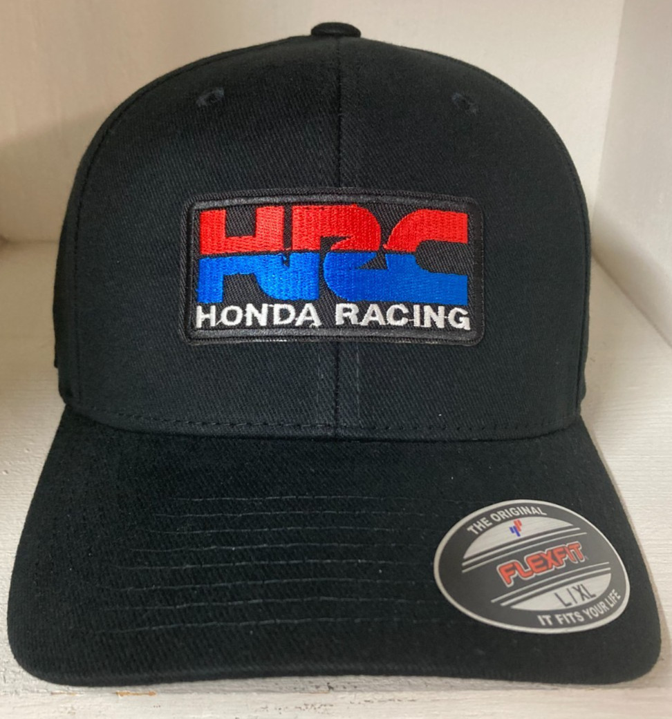 Honda Racing HRC Retro FLEXFIT Hat Cap Classic EMBROIDERED Patch S/M L/XL