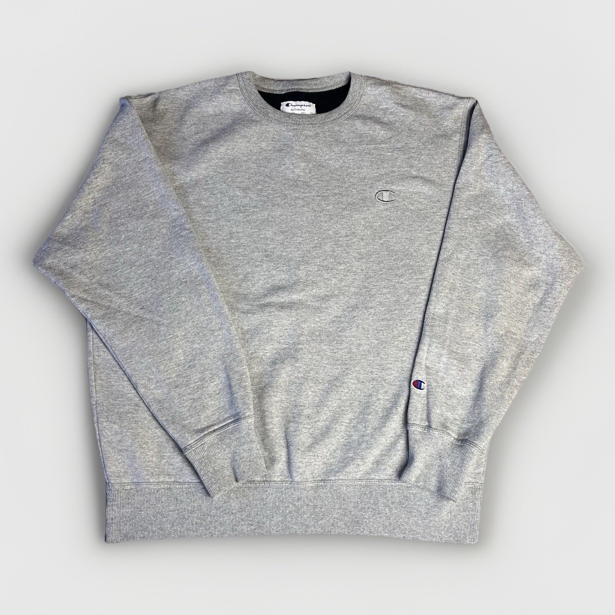 Champion Sweatshirt Men’s Large Gray S0888 Powerblend Fleece Authentic Pullover