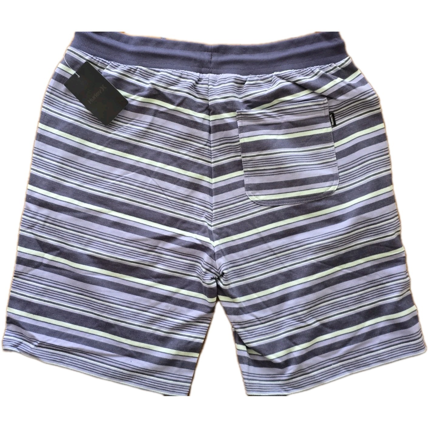 sz Large $40 Hurley Men’s Terry Knit Shorts Coastal Dunes Lounge diffused blue