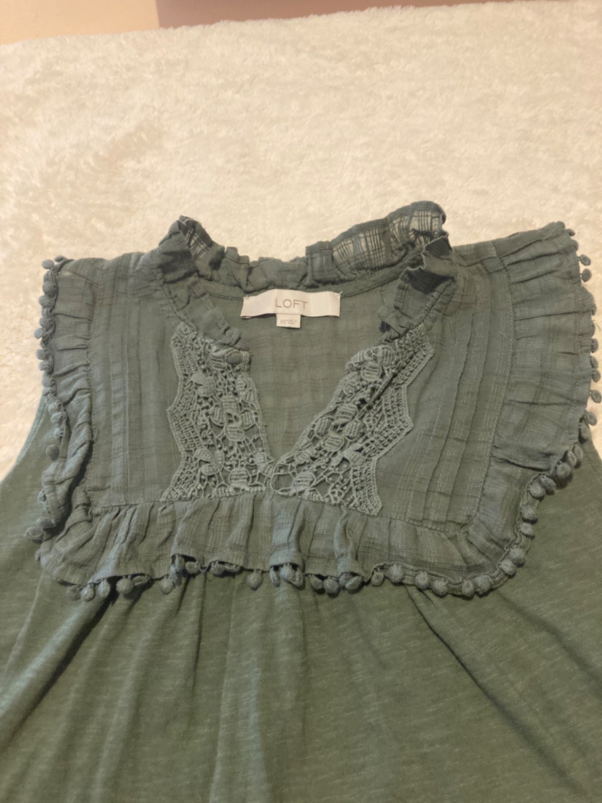 loft tank boho green lace womans xsmall boho festival