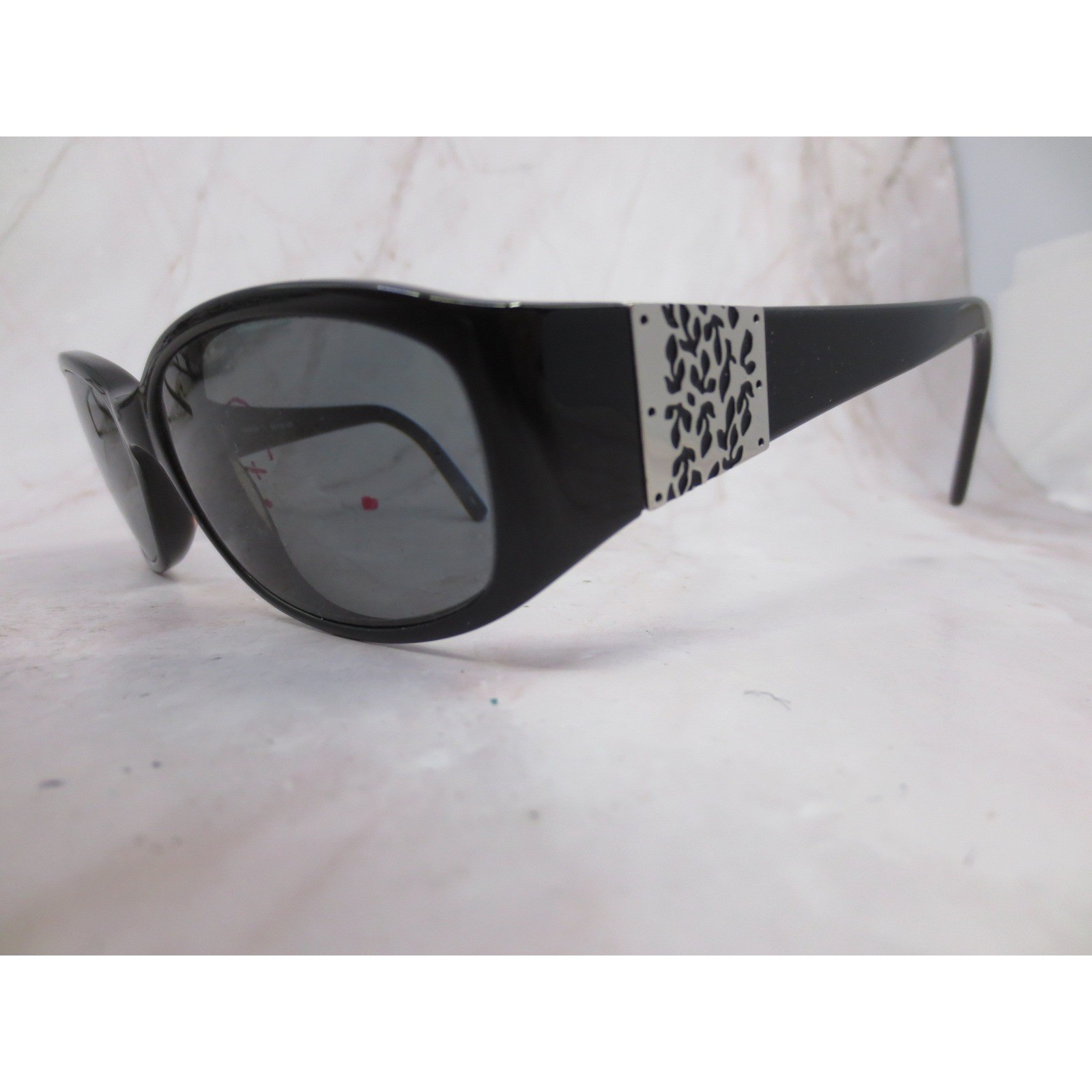 Chelsea Morgan Sun CMS0005 Black Oval Sunglasses Silver Filigree 55-16-130