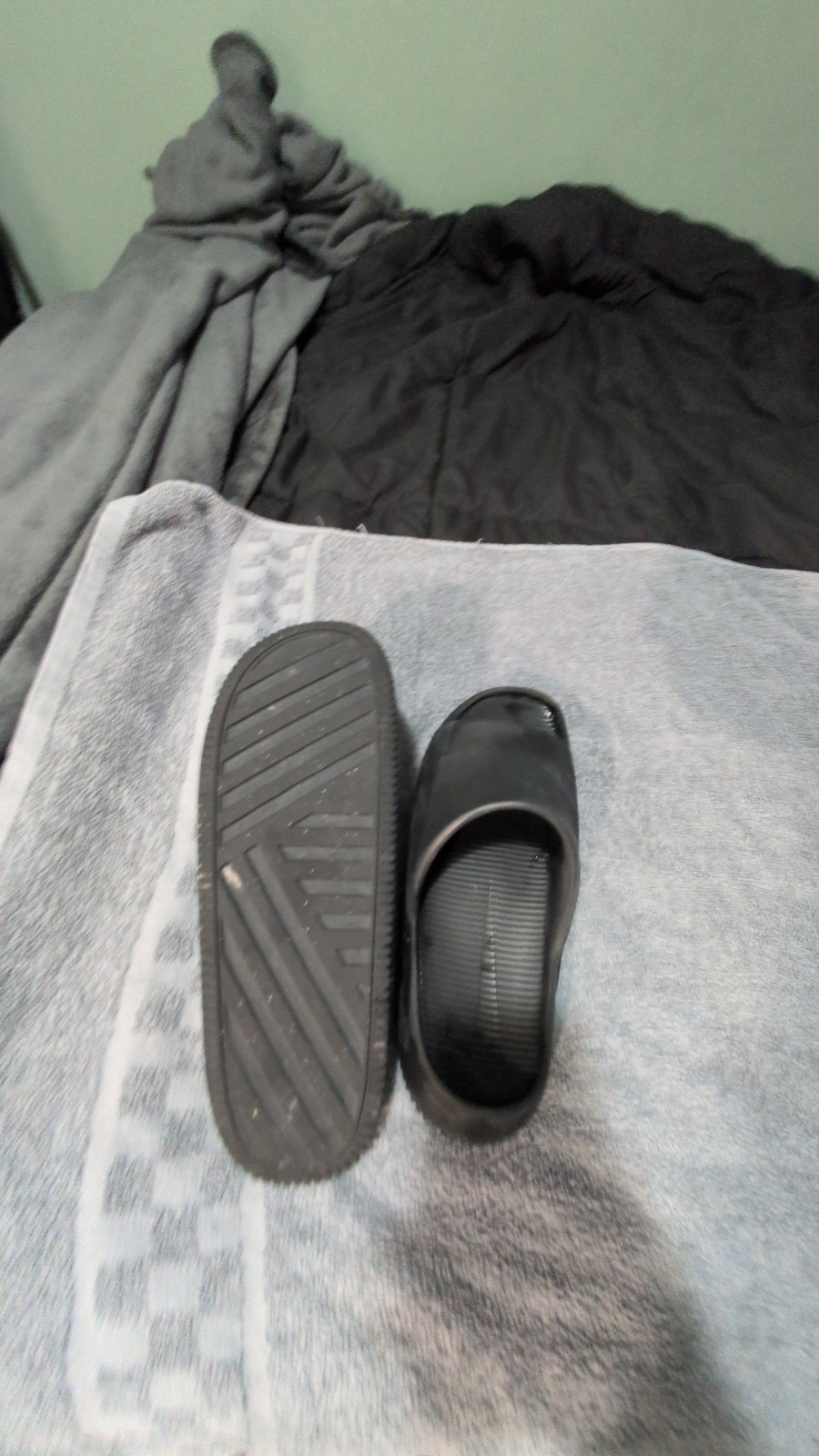 Nike Men’s Black Slide Sandals Slip On Solid Rubber Open Toe US 12