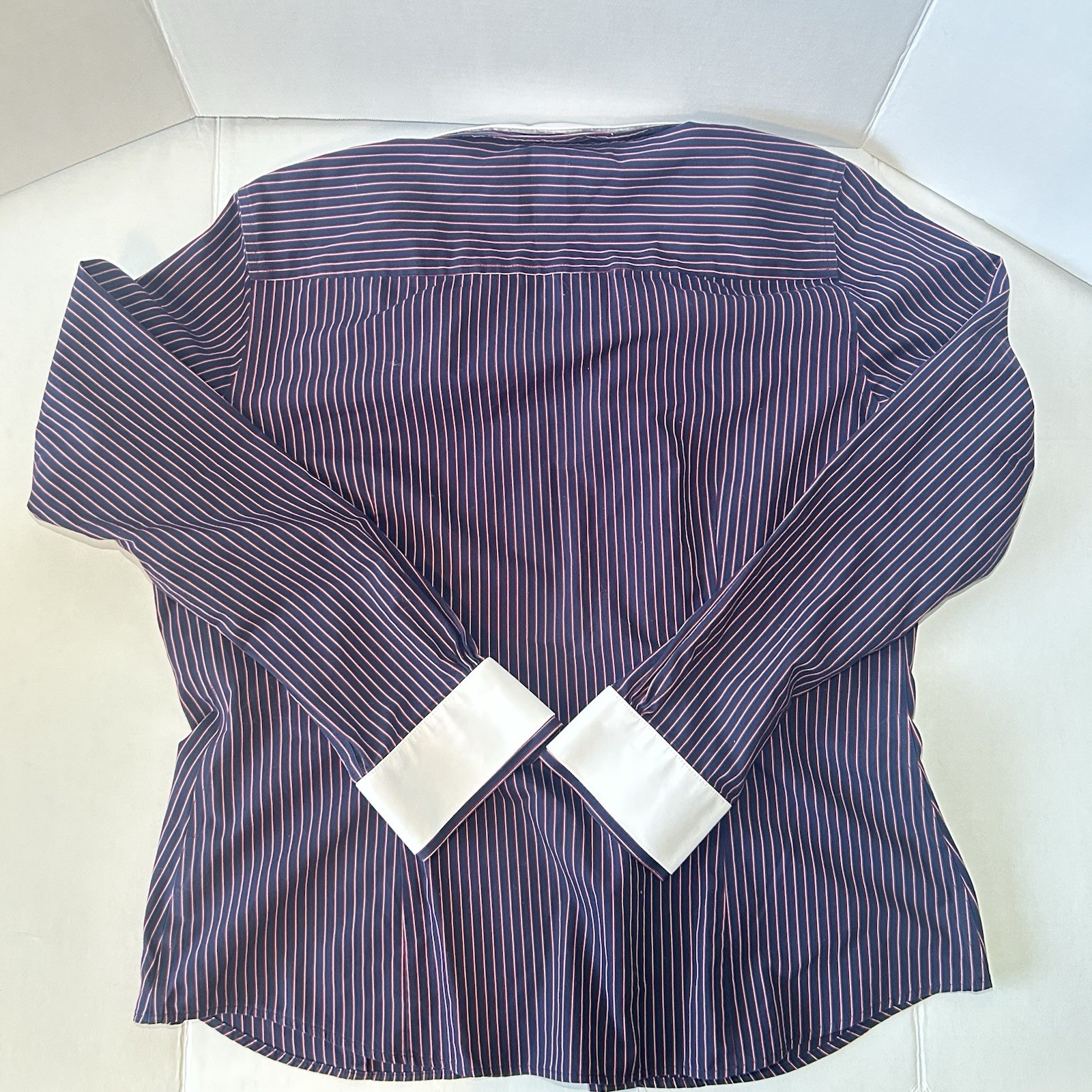 Brooks Brothers 1818 Men’s Fitted Dress Shirt 14 32/33 Non-Iron Blue Stripe
